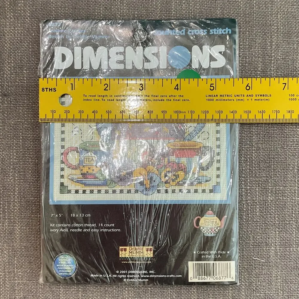 Dimensions Counted Cross Stitch 6877 Teatime Pansies 7 X 5 New - Picture 7 of 7